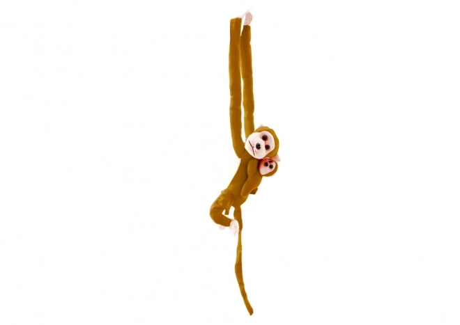 Plush Monkey Toy with Baby, Dark Brown, 90 cm