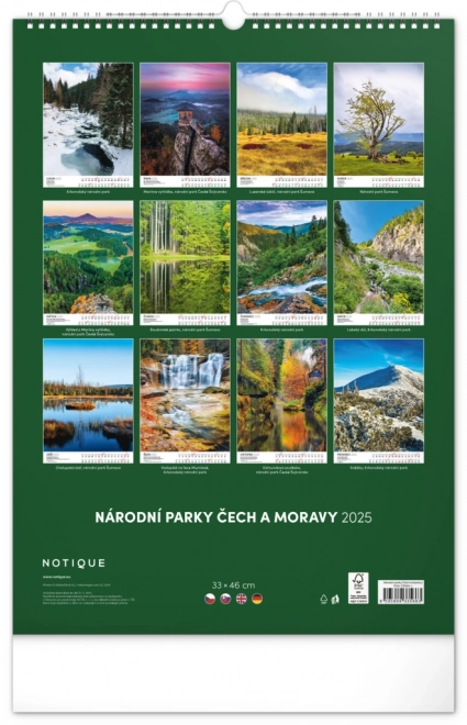 Wall Calendar National Parks of Czech and Moravia 2025