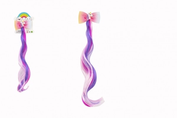 Hair Clip Bow with Unicorn and Rainbow Hair Extension