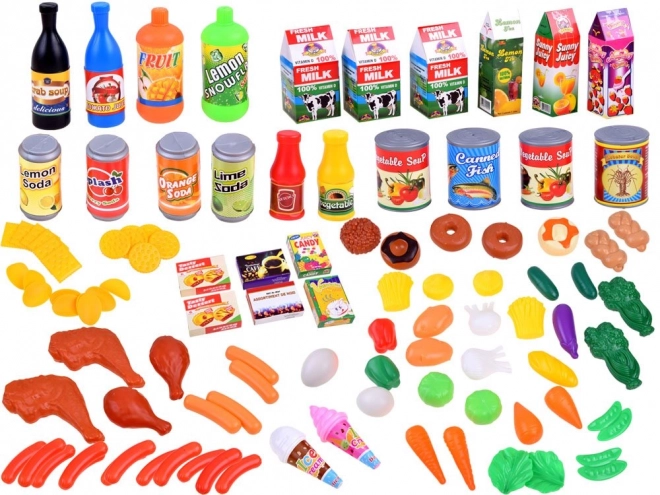 Colorful Play Food Set for Kids - 120 Pieces