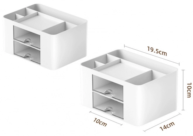 Desk Organizer White with Drawers