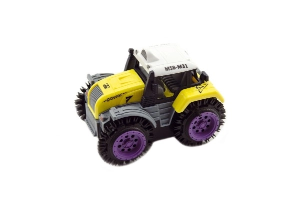 Traktor prevracací plast 10cm mix farieb na batérie