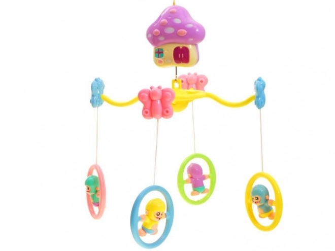 Pastel Musical Crib Mobile with Monkeys