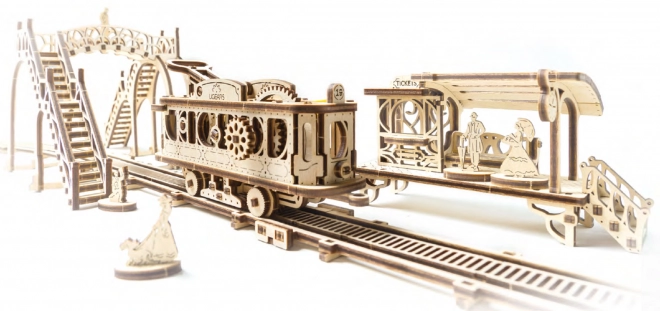 Ugears Mechanical Town Tram Line Puzzle