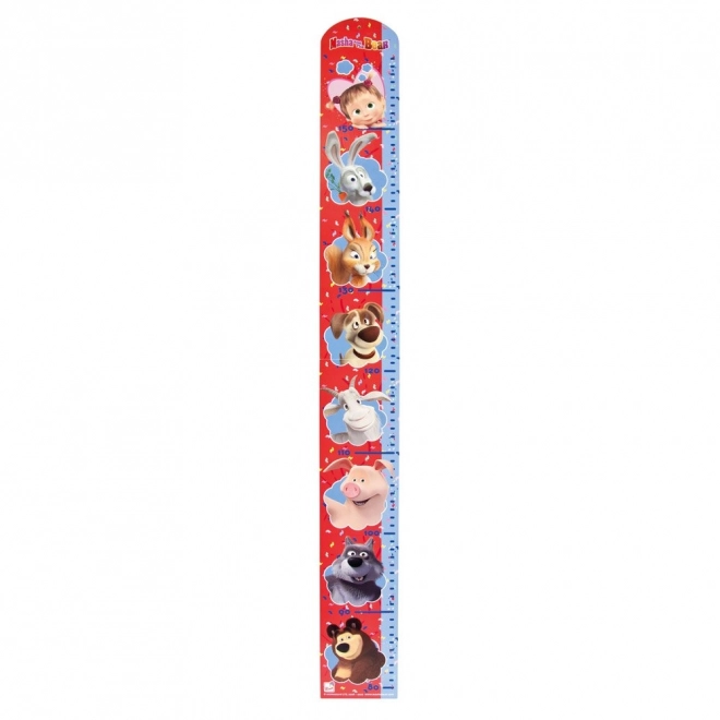 Bino Masha and the Bear - wooden growth chart red and blue