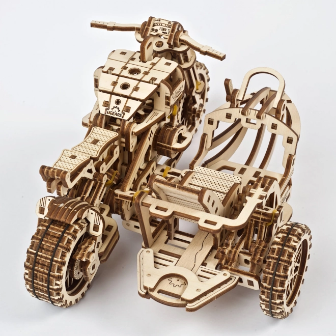 Ugears 3D Wooden Mechanical Puzzle Motorcycle with Sidecar