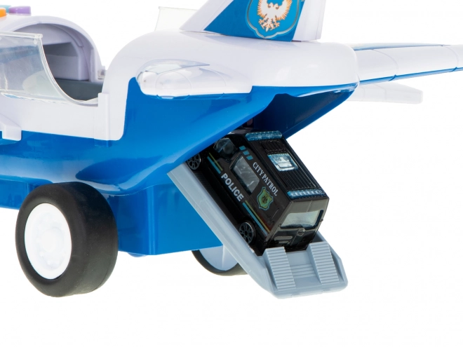 Transport airplane with police cars set