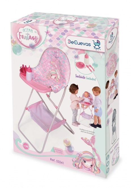 Foldable Doll High Chair with Ocean Fantasy Accessories