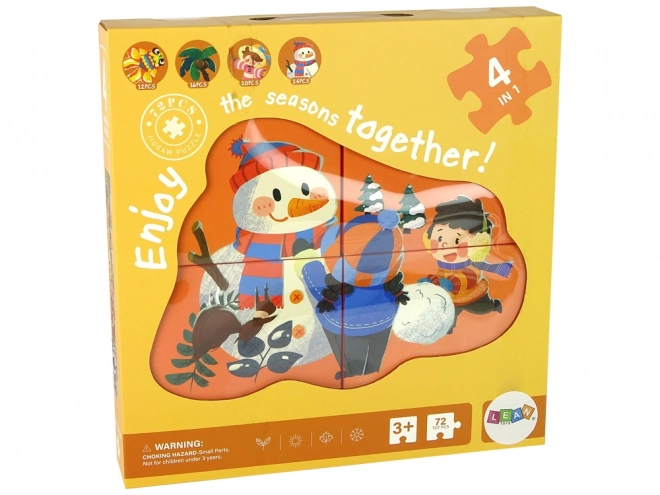 Seasonal Four-in-One Puzzle Set