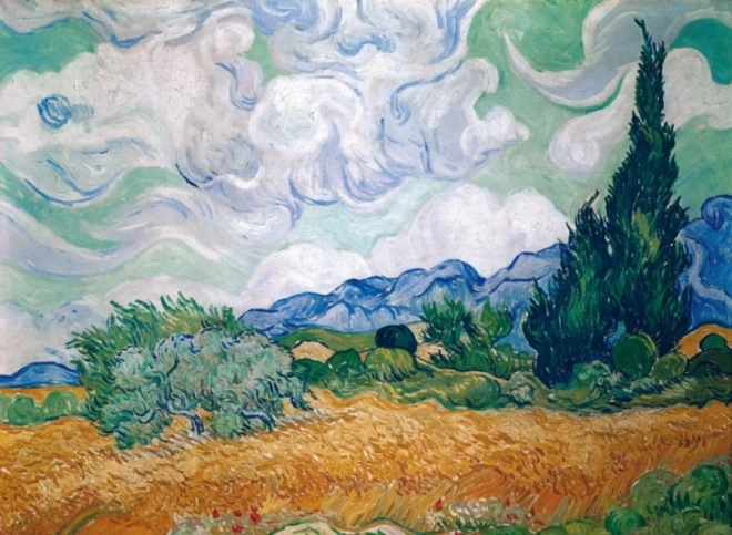 Puzzle Wheat Field with Cypresses 1000 Pieces