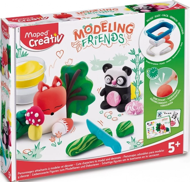 Creative Modeling Kit for Kids with Panda and Fox Figures