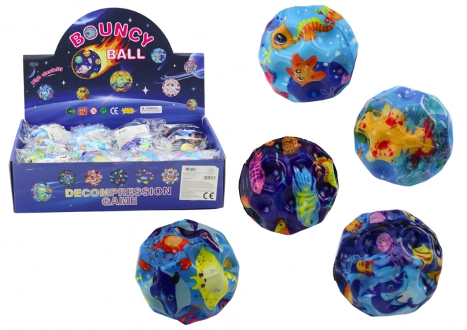 Glowing Bouncing Ball with Sea Animals Design