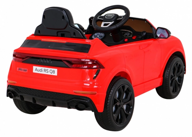 Audi RS Q8 Autobatéria + diaľkové ovládanie + pomalý štart + EVA + LED + MP3 USB – Červená