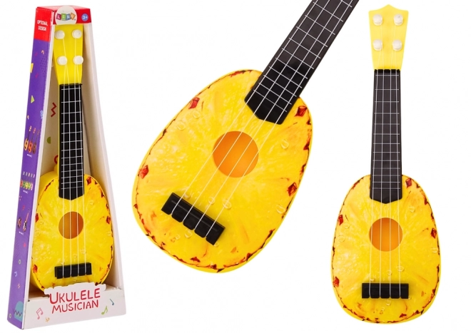 Children's Pineapple Themed Mini Yellow Ukulele