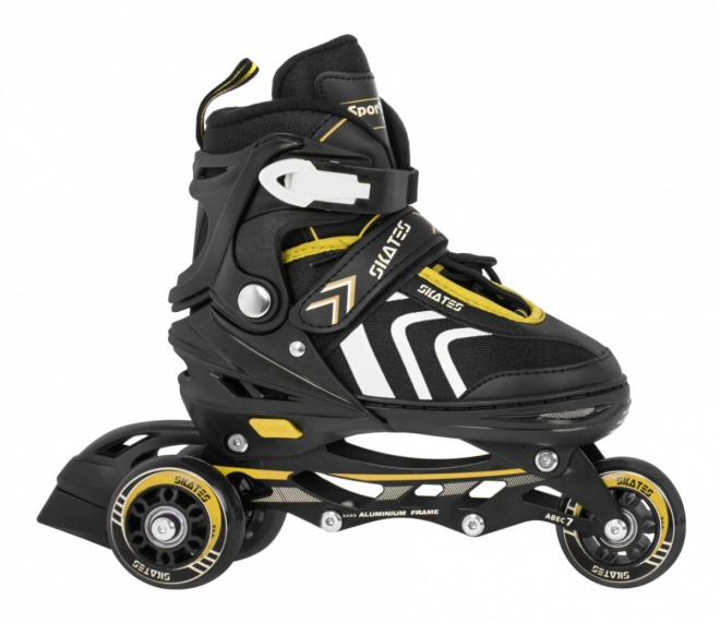 4-in-1 Skates Inline and Ice Skates for Kids Size 34-38 Yellow