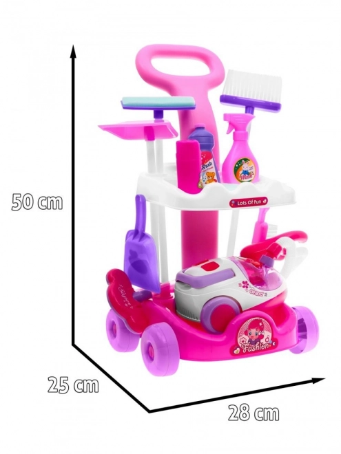 Interactive Cleaning Cart with Vacuum and Accessories for Kids 3+