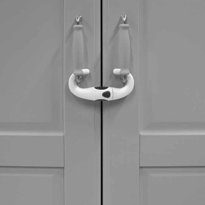 Safety Lock for Cabinet Handles - White/Grey