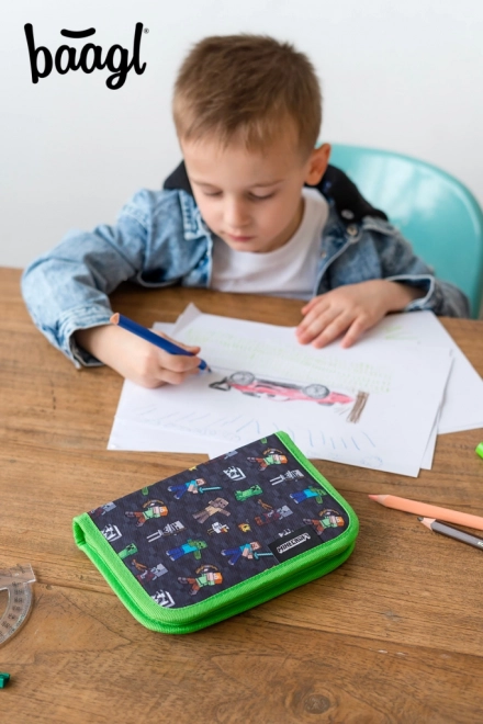 BAAGL School Pencil Case Single Level Minecraft