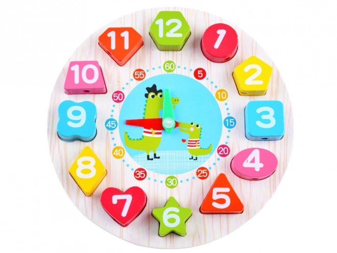 Educational Wooden Clock with Shape Sorter