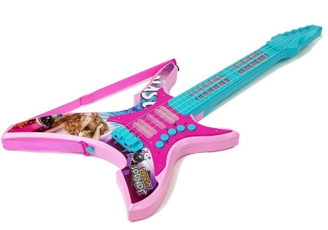 Electric Guitar with Lights and Sounds Pink 62 cm