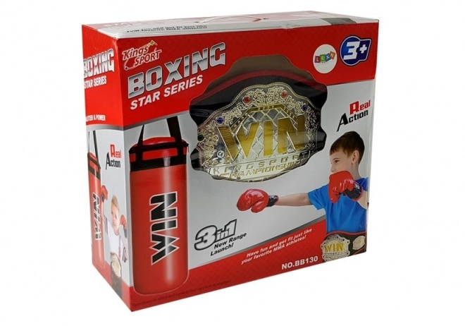 Children's Boxing Set with Gloves and Champion Belt