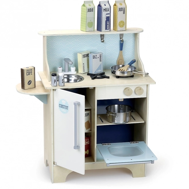 Wooden Play Kitchen Set Blue