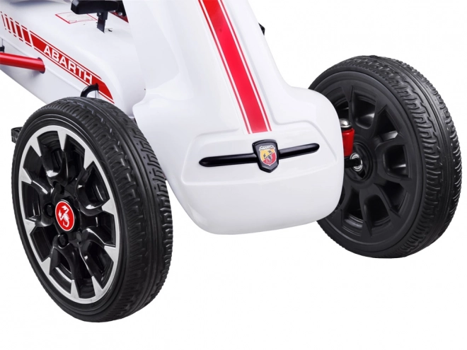 Abarth Pedal Go-Kart with Large Foam Wheels – white