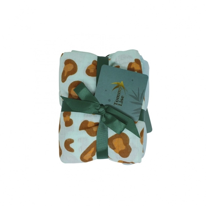 Tommy Lise Muslin Cloths Set Blue Leopard