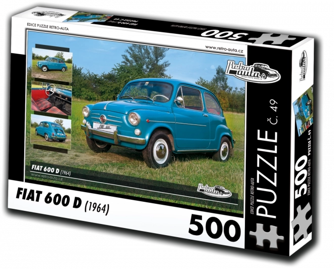 retro car puzzle fiat 600 d 500 pieces