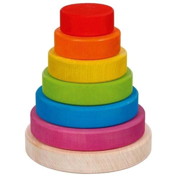 Colorful Pyramid Tower with Rings