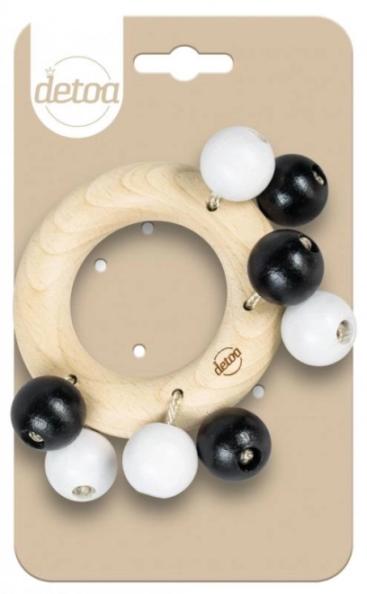 Black And White Wooden Rattle Ring