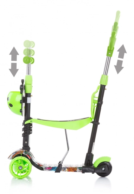 Chipolino Scooter with Parent Handle Kiddy Evo 3-in-1 Ocean – Green Graffiti