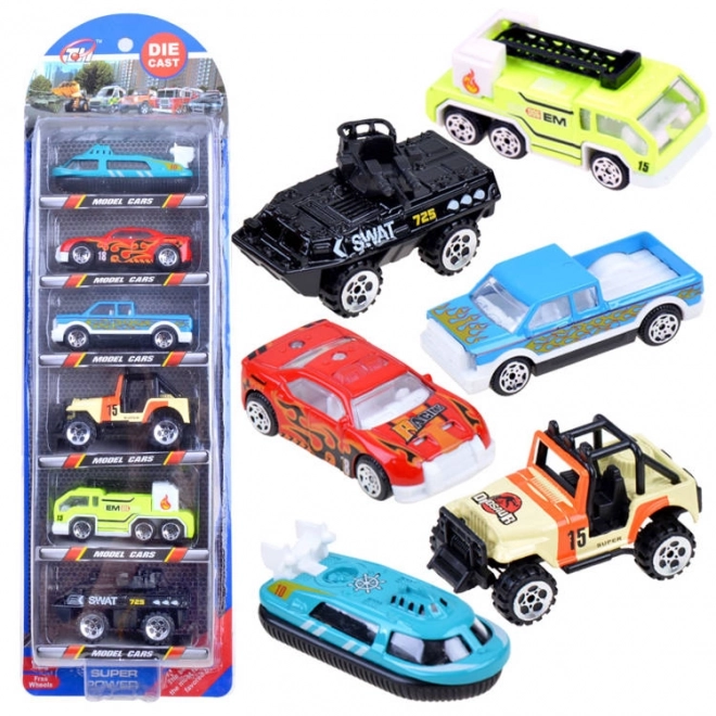 Set of 6 Metal Toy Cars – mix