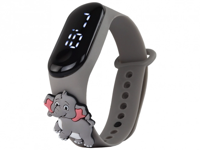 Elephant Touch Screen Watch with Adjustable Grey Strap