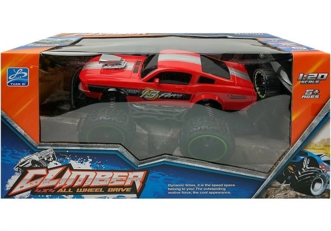 Remote Control Off-Road Car with High Red Wheels