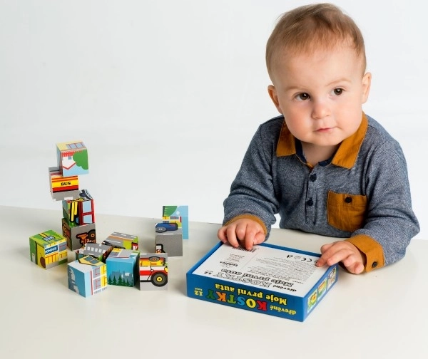 Wooden Cube Blocks My First Cars