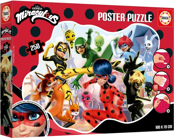 Educa Poster Puzzle Ladybug and Cat Noir 250 Pieces