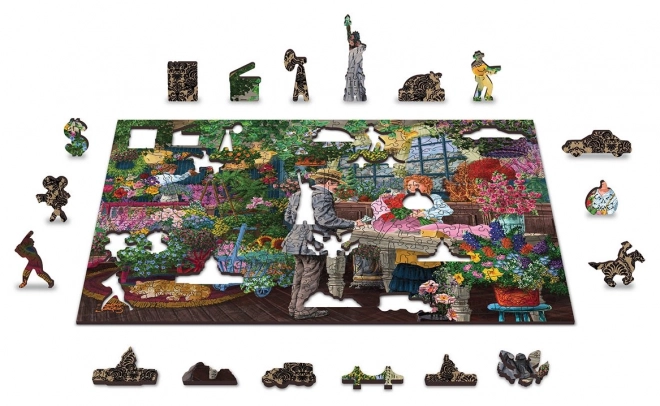 Wooden City Wooden Puzzle Flower Shop 2-in-1