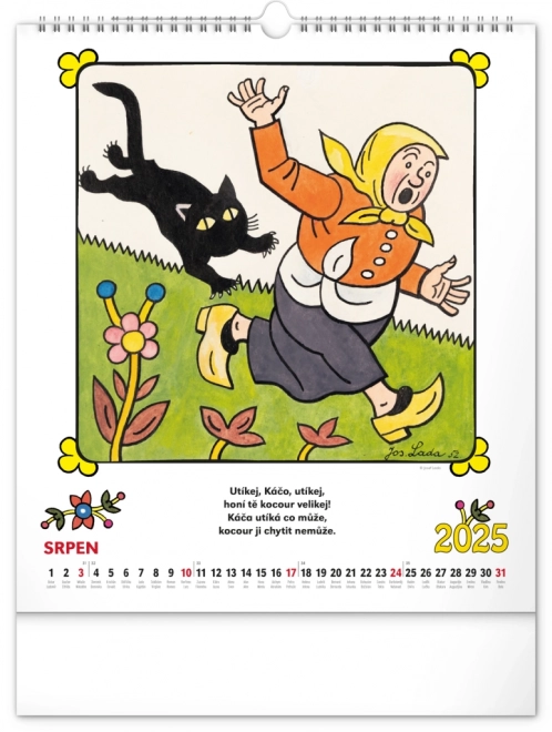 Children's Wall Calendar with Josef Lada Illustrations 2025