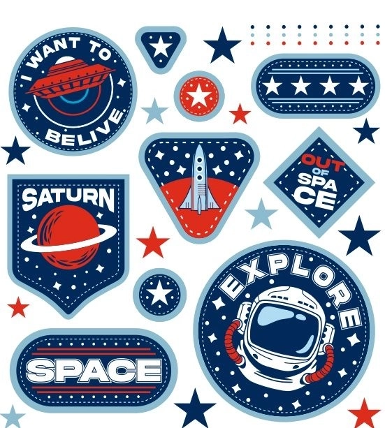 Space Iron-On Patches