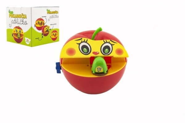 Apple Piggy Bank with Mechanical Worm