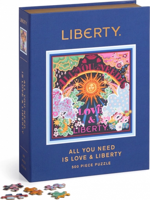 Galison Square Puzzle Liberty: All You Need Is Love 500 Pieces