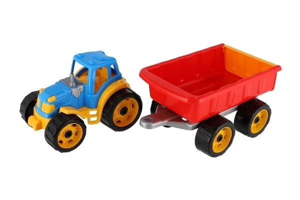 Plastic Tractor With Trailer 53cm