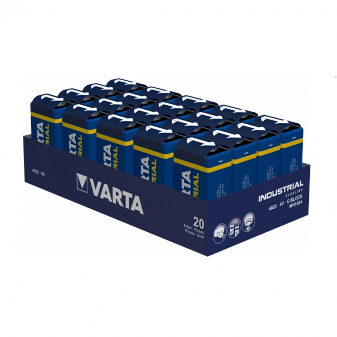 9V Alkaline Battery By Varta Industrial Pro