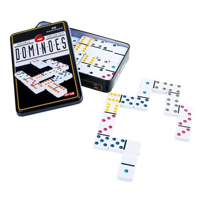 Colorful Domino Game in Metal Box