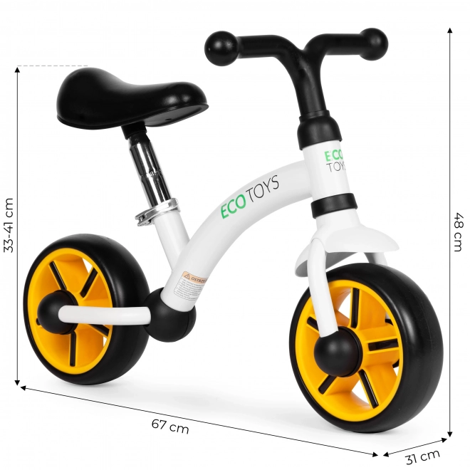 Ecotoys Balance Bike for Children - Adjustable and Durable