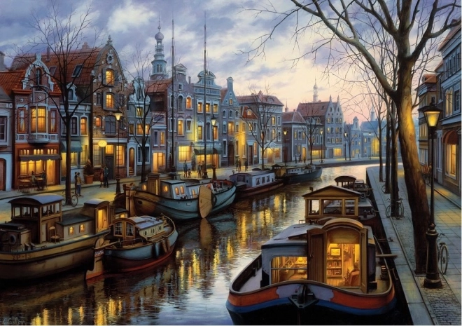 Art Puzzle Canal Lights Jigsaw Puzzle 1500 Pieces