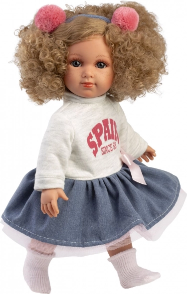 Realistic Doll Llorens Elena with Soft Textile Body - 35 cm