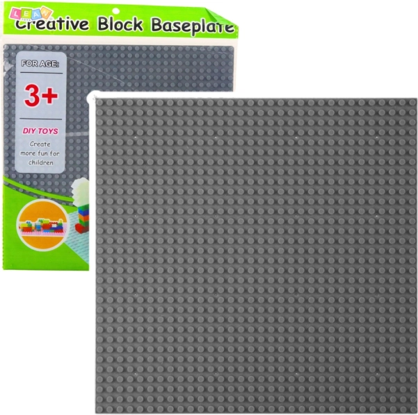 Constructieplaat voor bouwstenen grijs 25,5x25,5 cm