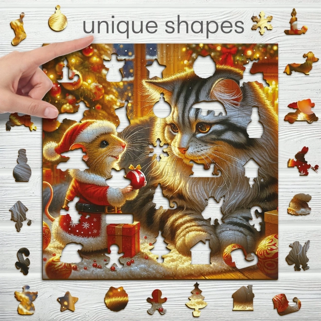Wooden Cat and Mouse Puzzle